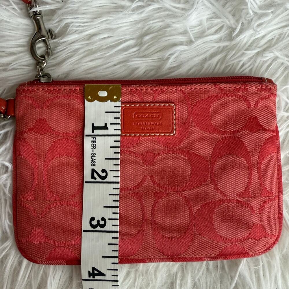 Coach Y2k Soho Red Signature Canvas Wristlet - Gem